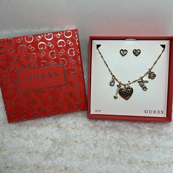 Guess Los Angeles Necklace set heart 16”+2” - Picture 7 of 7